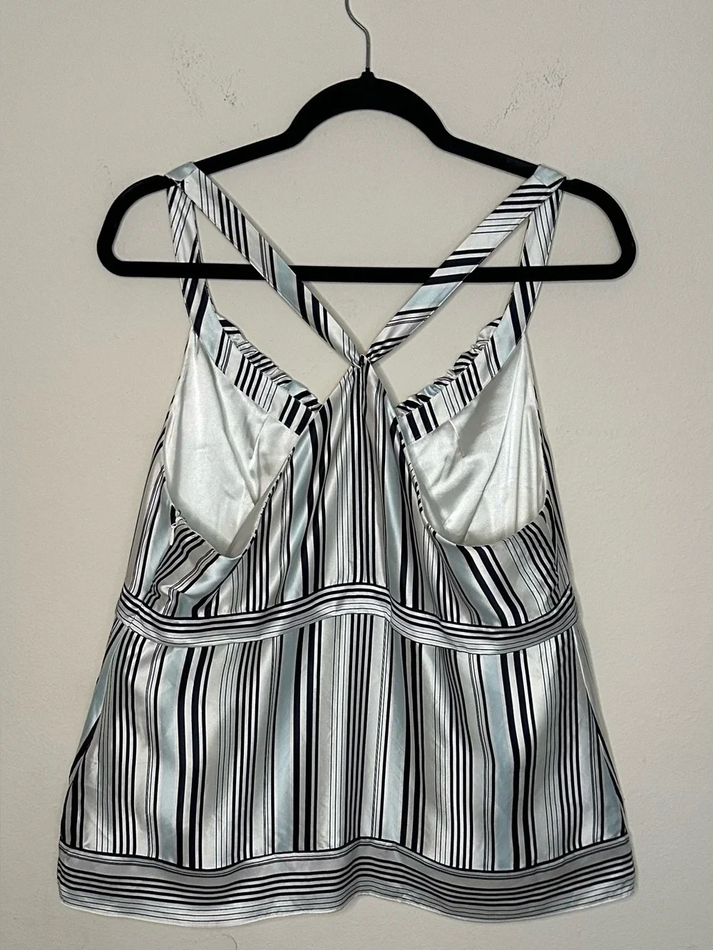 ANTONIO MELANI Silk Top Size 14 Elegant With Crisscross Straps Women’s Top